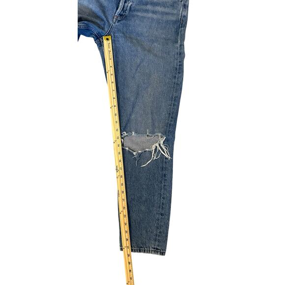 AGOLDE Feel Good Premium Distressed High Rise Button Fly Straight Jeans Size 27 - Picture 8 of 11